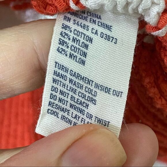 American Eagle Orange Striped Crew Neck Sweater - Picture 4 of 6